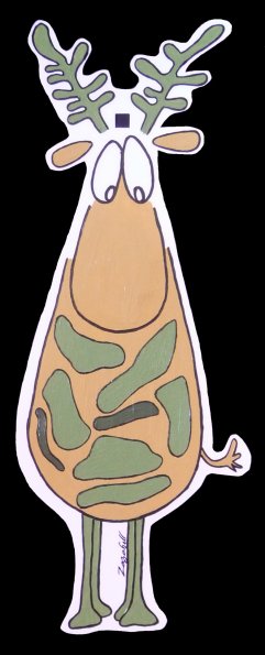 Berber le Cerf en tenue de camouflage